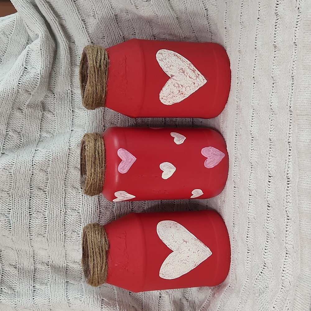 Handmade Seasonal Heart Table Decor Set of 3